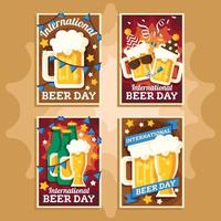internationella öl dag affisch set vektor