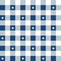 Marine Blau Plaid Muster mit Star Hintergrund. Plaid Muster Hintergrund. Plaid Hintergrund. nahtlos Muster. zum Hintergrund, Dekoration, Geschenk Verpackung, Gingham Tischdecke, Decke, Schottenstoff. vektor