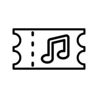 musik konsert biljett ikon, enkel biljett illustration isolerat på en vit bakgrund. vektor