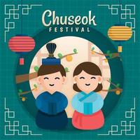 Frohes chuseok koreanisches Festival vektor