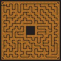 Backstein Mauer Labyrinth, Labyrinth Puzzle Spiel Rätsel Vektor Illustration auf schwarz Hintergrund.