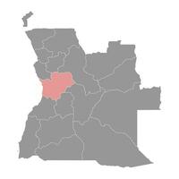 cuanza sul provins Karta, administrativ division av angola. vektor