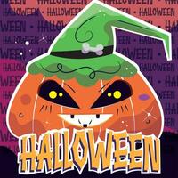söt halloween pumpa på oktober 31: a firande affisch vektor