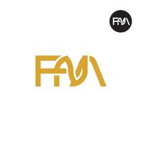 Brief fna Monogramm Logo Design vektor