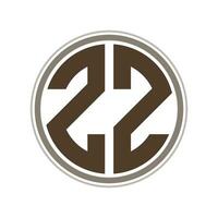 monogram cirkel logotyp band stil design mall. zz första brev. vektor