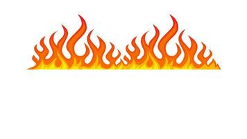 Feuer Flamme Muster, brennbar Linie Flamme heiß Temperatur Illustration, Gas lodernd Hintergrund Karikatur Vektor Firewall texturiert Frames einstellen