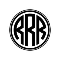 Monogramm Kreis Logo Band Stil Design Vorlage. rrr Initiale Brief. vektor