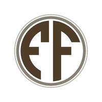 Monogramm Kreis Logo Band Stil Design Vorlage. ff Initiale Brief. vektor