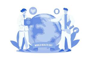 värld hälsa dag illustration begrepp på vit bakgrund vektor