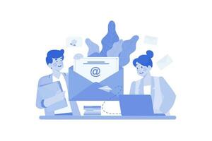 E-Mail-Marketing-Illustrationskonzept auf weißem Hintergrund vektor