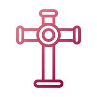 salib ikon lutning vit röd Färg påsk symbol illustration. vektor