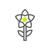 Blume Symbol Duotone grau beschwingt Grün Farbe Mutter Tag Symbol Illustration. vektor