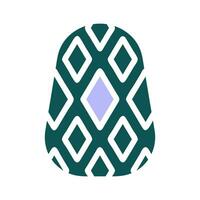 ägg ikon fast grön lila Färg påsk symbol illustration. vektor