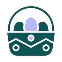 hink ägg ikon fast grön lila Färg påsk symbol illustration. vektor