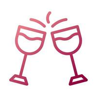 glas vin ikon lutning vit röd Färg påsk symbol illustration. vektor