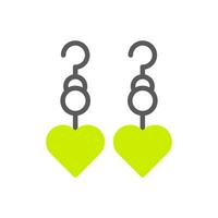 Ohrring Liebe Symbol Duotone grau beschwingt Grün Farbe Mutter Tag Symbol Illustration. vektor