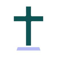 Salib Symbol solide Grün lila Farbe Ostern Symbol Illustration. vektor