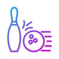 bowling ikon lutning lila sport symbol illustration. vektor