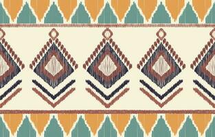 ethnisch abstrakt Ikat Kunst. aztekisch Ornament drucken. geometrisch ethnisch Muster nahtlos Farbe orientalisch. Design zum Hintergrund ,Vorhang, Teppich, Hintergrund, Kleidung, Verpackung, Batik, Vektor Illustration.