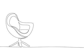 fåtölj ett linje kontinuerlig. modern fåtölj hand dragen översikt. modern stol par linje konst. vektor illustration.