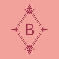 Brief b klassisch Schönheit Jahrgang Initiale Vektor Logo Rahmen