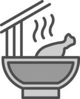 Hähnchen Nudel Suppe Vektor Symbol Design