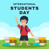 International Studenten Tag Illustration Vektor Design im eben Stil