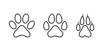 uppsättning av djur- Tass grafik. Tass grafik ikon. vektor Tass grafik. hund, valp, katt, Björn, Varg. ben. djur- fotspår ikon.