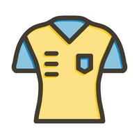 Fußball Hemd Vektor dick Linie gefüllt Farben Symbol zum persönlich und kommerziell verwenden.