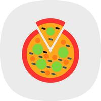 Vegetarisch Pizza Vektor Symbol Design