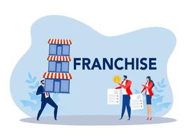 Franchise-Shop-Geschäft, Franchise-Kleinunternehmen gründen, vektor
