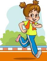 Vektor Illustration von Kinder Laufen Rennen