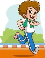Vektor Illustration von Kinder Laufen Rennen