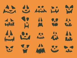 halloween pumpa ansikte samling vektor illustration