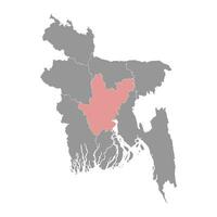 dhaka division Karta, administrativ division av bangladesh. vektor