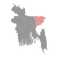 sylhet Aufteilung Karte, administrative Aufteilung von Bangladesch. vektor