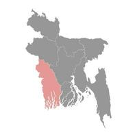 khulna Aufteilung Karte, administrative Aufteilung von Bangladesch. vektor