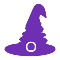 halloween platt spetsig trollkarl hatt ikon vektor