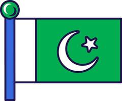 pakistan Land nation flagga på flaggstång vektor