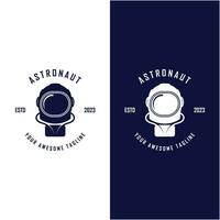 astronaut logotyp vektor ikon illustration design