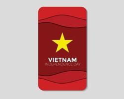 Vietnam Unabhängigkeitstag einfache Grußtelefonvorlage vektor