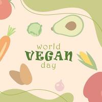 kostenlos Vektor Welt vegan Tag Banner