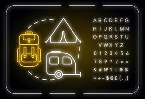 Symbol für Camping-Neonlicht-Konzept concept vektor