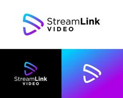 Brief s Monogramm Streaming Video Taste Logo Design. vektor