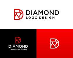 Brief d Monogramm Diamant Logo Design. vektor