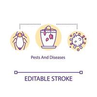 krukväxt skadedjur och sjukdomar koncept ikon vektor