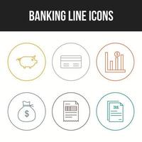 einzigartige Linie Vecor Icon Set von Banking Icons vektor