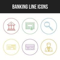 6 Banking-Icons in einem Set für den persönlichen und kommerziellen Gebrauch vektor