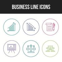 Schönes 6-Icon-Paket mit Business-Vektorsymbolen vektor