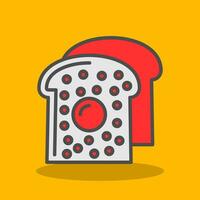 franska rostat bröd vektor ikon design